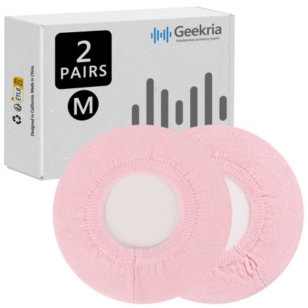 Geekria 2 Pairs Medium Knit Fabric Washable Headphone Covers/Earphone Covers/Ear Pads Protector/Stretchable Sanitary Earcup Fits 3.14 -4.33 Headsets (Pink)