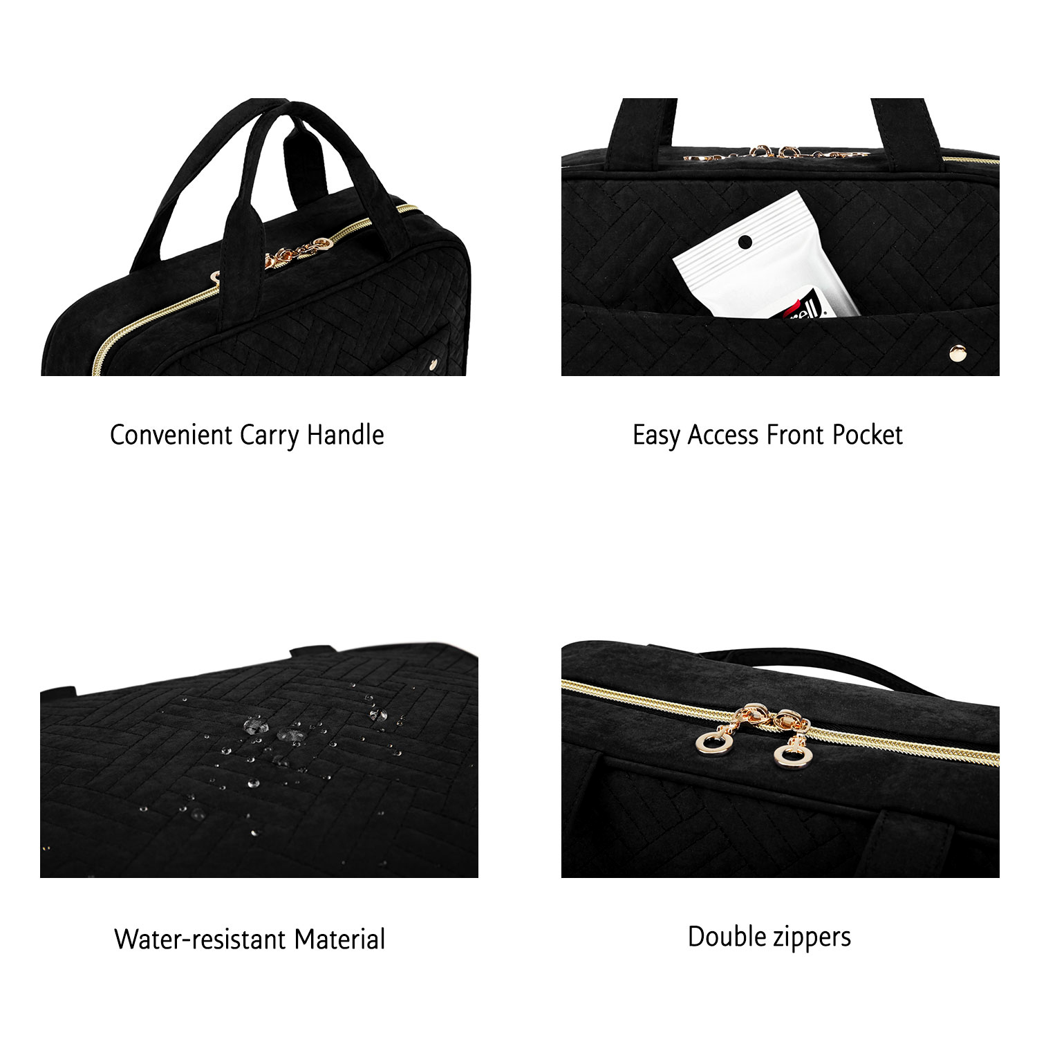 Bagsmart Large Toiletry Bag with Hanging Hook, Black photo 5