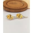 thumbnail image 3 of Natural Citrine Stud Earrings-November Birthstone Vintage Earrings-Unique Earrings For Her-Birthday Gift For Mom-925 Solid Sterling Silver, 3 of 7