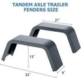 thumbnail image 2 of JoanKaren 2pcs Single Axle Trailer Fenders,Heavy Duty Steel,Fits 14"-16" Tires Compatible with Utility/Enclosed/Cargo Trailers,Gray, 2 of 7