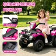 thumbnail image 3 of 24V Kids Ride On ATV Toy, Electric 4 Wheeler Ride on Car for Toddlers Ages 2-4, Dual 55W Motors, 3.11 MPH Max Speed, Bluetooth Music, LED Lights, Spring Suspension, Storage Racks, Pink, 3 of 8