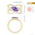 thumbnail image 4 of ANGARA Natural Diagonal Marquise Amethyst Ribbon Shank Ring in 14K Yellow Gold for Women (Size-10x5mm) | February Birthstone, Birthday, Anniversary, Jewelry Gift for Women | Natural Amethyst Ring, 4 of 8