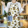 thumbnail image 6 of White Highland Cow Sunflower Hat Pattern Apron-Garden Aprons for Women with Pockets-Cotton Linen Waterproof Kitchen Cooking Gardening Aprons Adjustable for Kitchen,Cooking,BBQ and Salon 33x27 Inch, 6 of 7