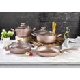 thumbnail image 2 of Papilla ARGOS Granite Effect 7-Piece Non-Stick Cookware Set Cast Aluminum Pots and Pans Set with Lids Nonstick Kitchen Cooking Sets Stockpots and Frying Pan, Gold Ochre Color, 2 of 2