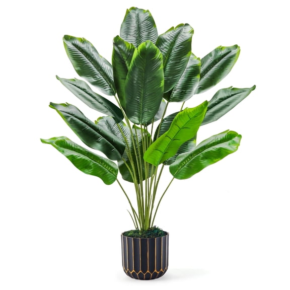 Miracliy Artificial Traveler Banana Potted Plant, Faux Floor Greenery for Living Room Decor