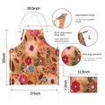 thumbnail image 7 of Pioneer Flower Floral Print Pattern Apron-Garden Aprons for Women with Pockets-Cotton Linen Waterproof Kitchen Cooking Gardening Aprons Adjustable for Kitchen,Cooking,BBQ and Salon 33x27 Inch, 7 of 7