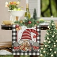 thumbnail image 3 of Buffalo Plaid Gnome Watercolor Botanical Christmas Table Runner 13x72 Inch, Seasonal Farmhouse Holiday Winter Rustic Burlap Xmas Runners for Table Decorations Home Party Decor, 3 of 6