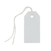 JAM Paper & Envelope Small White Paper Gift Tags, with String 3 1/4 x 1 5/8 x 2 (1000 Count)