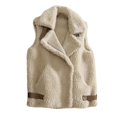 thumbnail image 4 of Fartey Womens Fuzzy Fleece Vest Casual Warm Sleeveless Zip Up Sherpa Vest Jacket with Pockets Dressy Casual Lapel Collar Vests Coats 2XL, 4 of 6