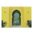 thumbnail image 1 of Orient Cutting Board, Morroccan Oriental Walkway Old Eastern Building Architecture Stone Carving Photo, Decorative Tempered Glass Cutting and Serving Board, Large Size, Green Yellow, by Ambesonne, 1 of 1