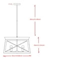 thumbnail image 4 of ORB Wood Finish Cage Modern Chandelier, 4-Light Height Adjustable Chandelier Ceiling Light Fixtures, 4 of 8