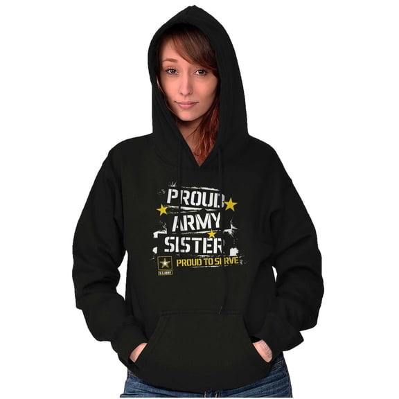 Military Logo Proud US Army Sister Hoodie Sweatshirt Women Brisco Brands S