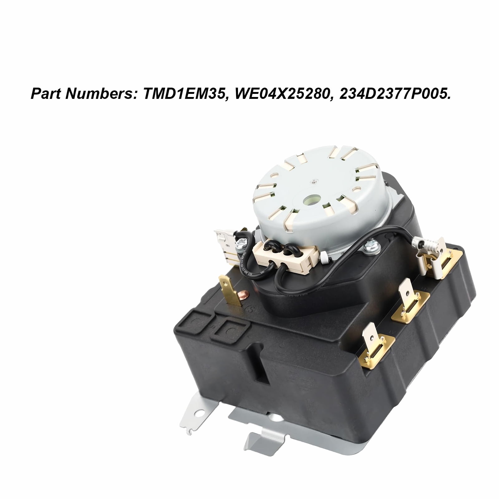 TOP-MAX WE04X25280 Dryer Timer Replacement, Fit for GE & Hotpoint Dryer, Replace TMD1EM35, WE04X25280, 234D2377P005, Black