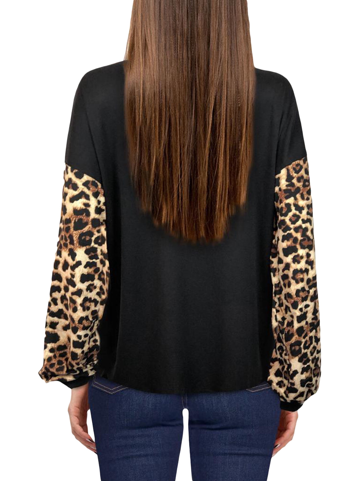 Sonja By Sonja Morgan Women's Jenna Leopard Sleeve Blouse