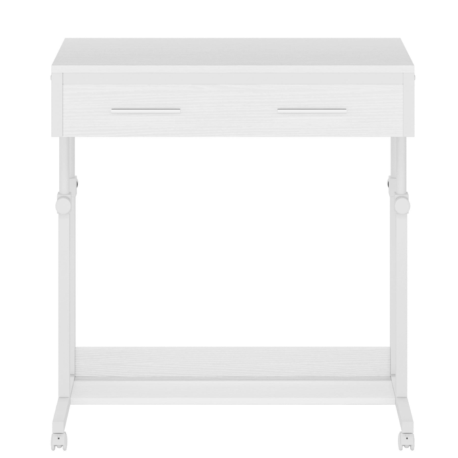 Fnova Mobile Desk with Drawers, Portable Laptop Desk on Wheels, Sofa Side Table, Bed Desk, Small Standing Desk for Home Office