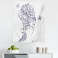 thumbnail image 1 of Fashion Tapestry, Young Girl Tattoos Butterflies Free Your Soul Inspired Hair Feminine, Fabric Wall Hanging Decor for Bedroom Living Room Dorm, 5 Sizes, Purple White, by Ambesonne, 1 of 1