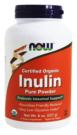 Now Foods Organic Inulin Pure Powder 227 g, 8 oz-2 Pack