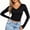 Black, variant on Josdec Women V-Neck Basic Casual Long Sleeve T-Shirt, Solid Color Slim Fitted Everyday Essential Pullover Tops S-XL