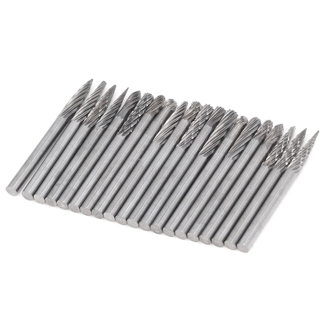 Conjunto de Rebabas de Carburo de Tungsteno, Cortador de Carburo de Carburo, Un Patrón de Doble Patrón Térmico, Molino de Grabado Térmico Con Estuche de Plástico para