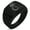 Black, variant on Stainless Steel Serpentine Dragon Geometric Pattern Step-Down Biker Style Polished Ring