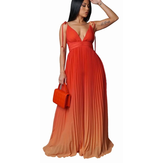 Robe à Bretelles Spaghetti Dégradées pour Femme, Décontractée, d'Été, Cami, Maxi, Longue, Robe Soleil