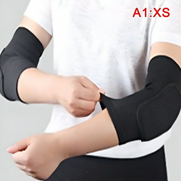 TELOLY 2PCS Elastic Elbow Pads Thickened Sponge Elbow Knee Protectors Guard Basketball Volleyball Sport Arm Sleeve Pad Adults Children