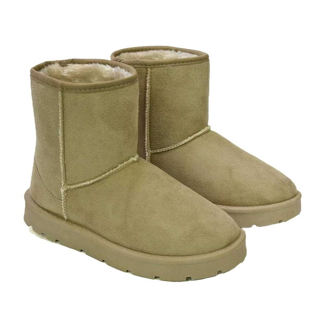 XY London Bottines Classiques Plates à la Cheville pour Femmes Junie Doublées de Fausse Fourrure