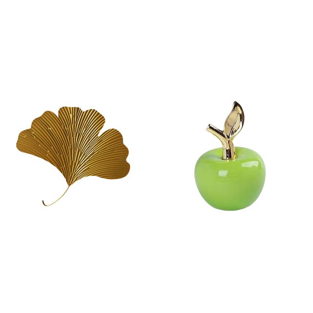 Esculturas de pared de hojas,Esculturas de pared de hierro forjado con forma de hojas de ginkgo,Escultura decorativa colgante de hojas de ginkgo para pared,Estatua,Estatua de fruta artificial
