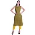thumbnail image 5 of Moomaya Peter Pan Collar Sleeveless Kurta With Pants 2-Pcs Ethnic Suit Set For Women, 5 of 7