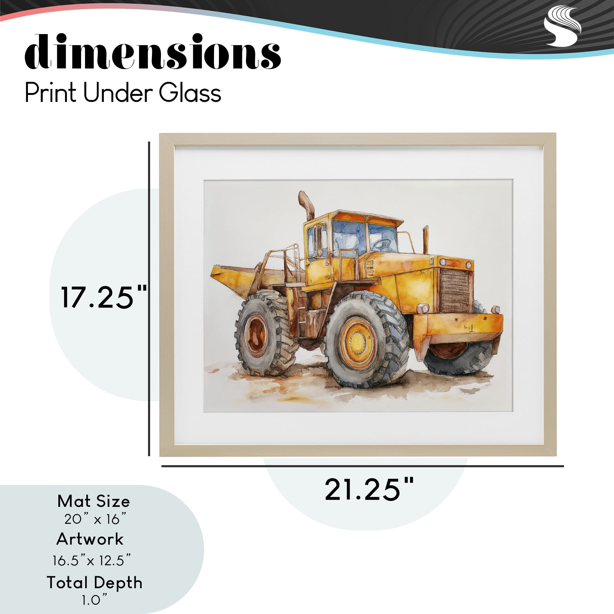 Stupell Industries Construction Truck Whimsicality Birch Framed Print Under Glass, design by Steve Hunziker