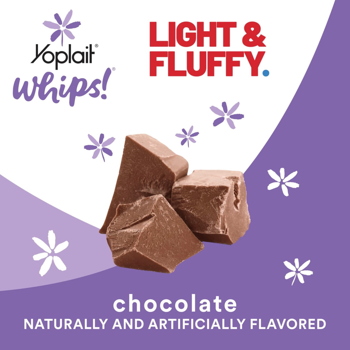 Yoplait Whips Yogurt Mousse, Chocolate Flavored, Gluten Free Snack, 4 OZ Yogurt Cup