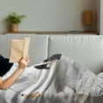thumbnail image 3 of Pug Soft Flannel Fleece Throw Blanket, Puppy Reading the Newspaper on the Toilet Bathroom Funny Image Pug Joke Print, Cozy Plush for Indoor and Outdoor Use, 60" x 80", Cream Black White, by Ambesonne, 3 of 5