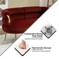 thumbnail image 3 of Small Velvet Loveseat, Accent Sofa, Velvet Upholstered Loveseat with Gold Metal Legs, Loveseat Sofa Furniture, Velvet Loveseat for Home Office Living Room Bedroom, 50"L x 26.57"W x 28.35"H, Wine Red, 3 of 10