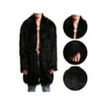 thumbnail image 4 of Musuos Men’s Winter Coat, Long Sleeve Open Front Furry Faux Fur Long Coat Outwear, S-4XL, 4 of 6