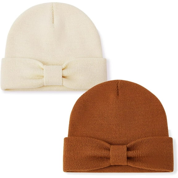 Baby Beanie Bow Hats Infant Toddler Winter Soft Knit Hat,Kids Warm Beanie for Boys Girls Children Caps
