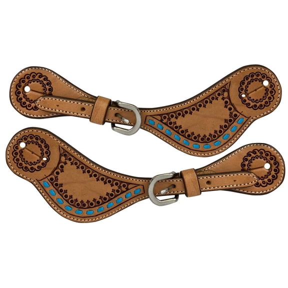 Showman Ladies Embossed Argentina Cow Leather Spur Straps