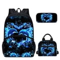 thumbnail image 7 of Binienty Floral Dolphin Kids Backpack For Girls 4-6 With Lunch Box and Pencil Case 3 Pcs Heart Print Elementary School Backpack For Boys Lightweight Travel Back Pack Childre's Rucksack Set, 7 of 7