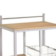 thumbnail image 2 of Kitchen Cart with 3 Shelves & 2 Storage Compartments, Brown And White, 2 of 5