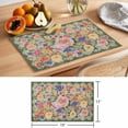 thumbnail image 6 of Spring Flower Placemats Set of 8, Country Retro Pink Rose Purple Flower Leaf Green Non-Slip Place Mats Washable Table Mats for Kitchen Dining Table Decorations Indoor/Outdoor, 6 of 9