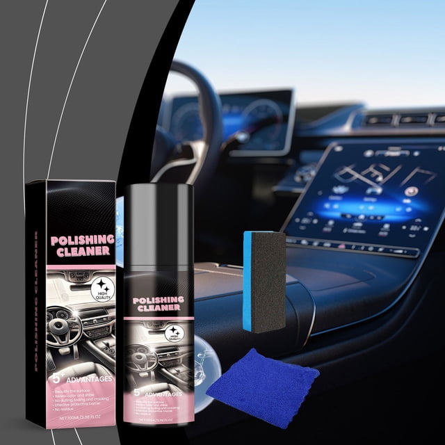 Pulidor y limpiador para interiores de automóviles, 100 ml - Spray para detalles automotrices todo en uno para una limpieza, pulido y protección efectivos - Brillo fácil de usar y duradero