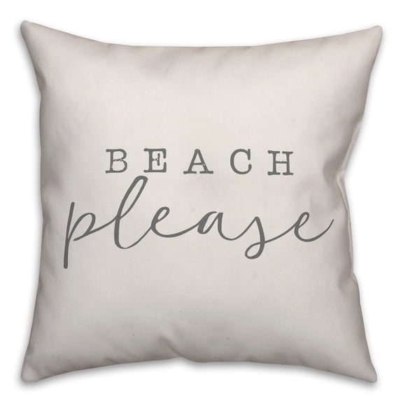 Creative Products Beach Please White and Grey 16x16 Indoor / Outdoor Pillow