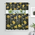 thumbnail image 2 of Vintage Bohemian Curtains 36 Inch Short - 3 Panel Rustic Floral Farmhouse Set with Wildflowers, Rod Pocket Window Treatment for Country Kitchen, 2 of 6