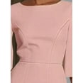 thumbnail image 2 of Zukuco Women's Elegant Pearl-Embellished Cocktail Dress - Split Sleeve Crew Neck Bodycon Midi Dress, Back Zipper Party & Evening Dress, XL, 2 of 7