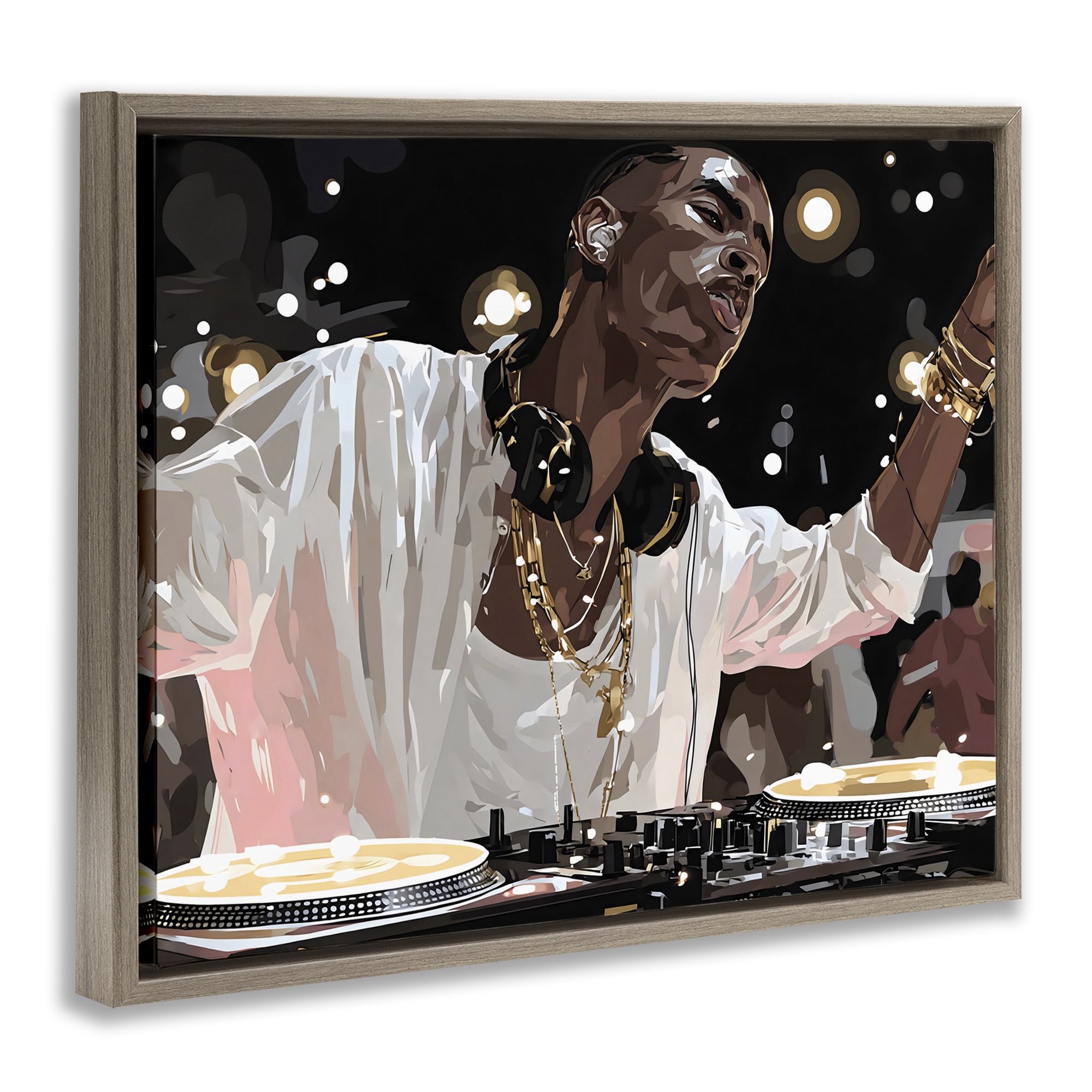 Stupell Industries Music In His Soul Brown Framed Floater Canvas Wall Art, design by Franklyn Gregory