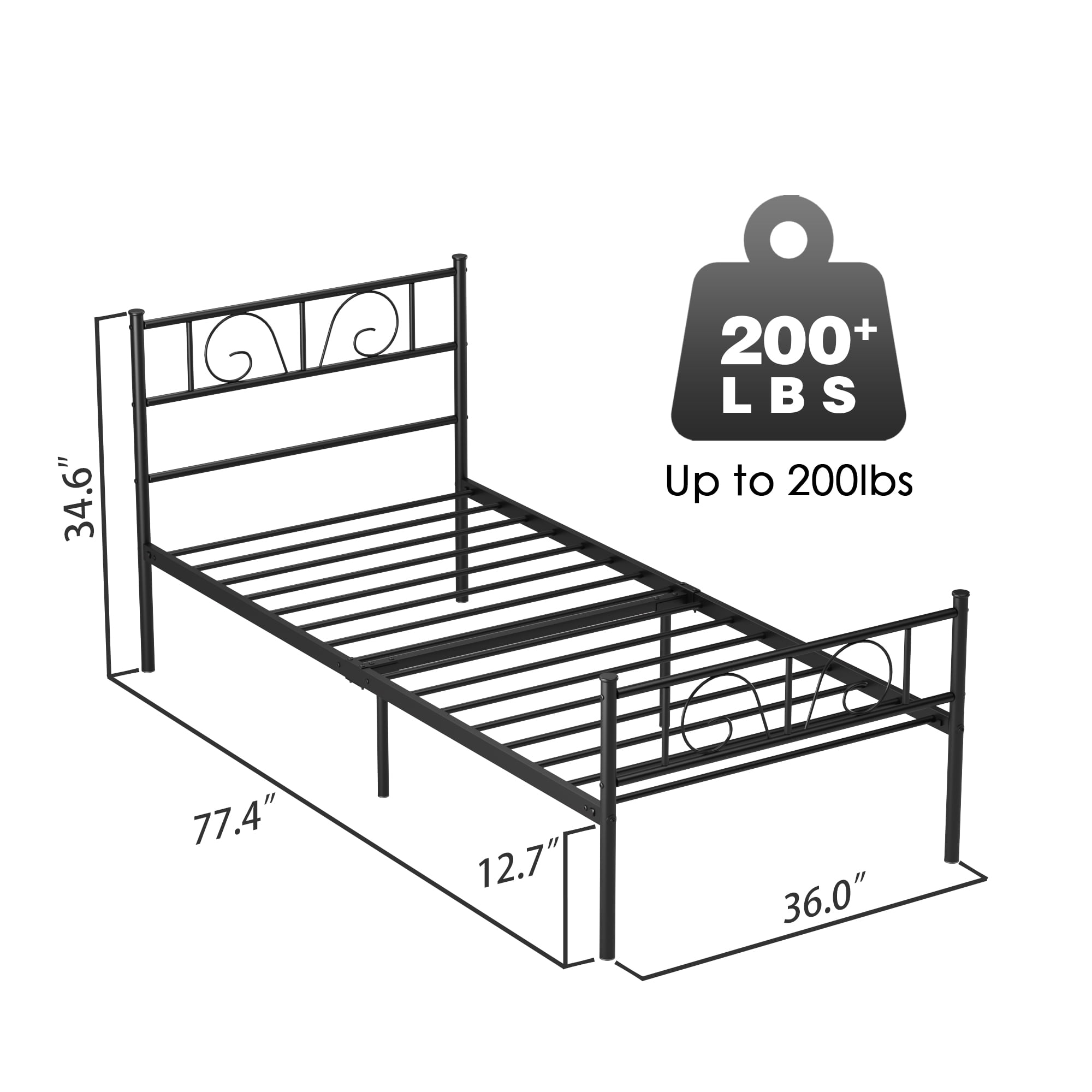 Buy Ulifance Twin Size Platform Bed Frame for Girls Metal Single Bed