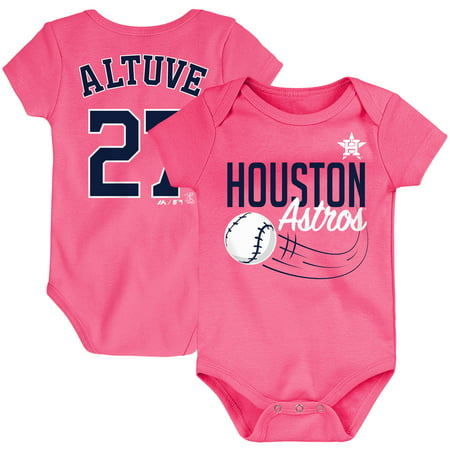 Jose Altuve Houston Astros Majestic Newborn & Infant Baby Slugger Name & Number Bodysuit -