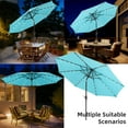 thumbnail image 6 of Autlaycil 10 ft Blue Solar Patio Umbrellas with 32 LED lights for Market Outdoor Pool, Steel Tilt Crank, 6 of 6