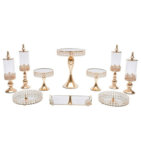 

10Pcs Cupcake Stand Cake Dessert Wedding Party Display Table Plates Golden