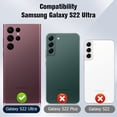 thumbnail image 2 of [3+2Pcs]*2 Pack For Samsung Galaxy S22 Ultra Camera Lens Protector, 9H Tempered Glass Camera Cover Screen Protector Metal Separate Ring For S22 Ultra 5G 2022 [Mounting Tray] - red, 2 of 5
