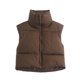 thumbnail image 4 of Chaleco sin mangas para mujer, chaleco con cuello levantado a la moda, chaqueta cálida acolchada, ropa de abrigo cálida, 4 of 9